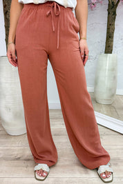 Most wanted linnen pants - Terracotta