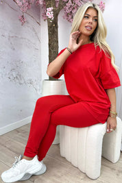 Oh so comfy co-ord - Rood
