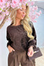 A touch of magic paillet topje - Bruin