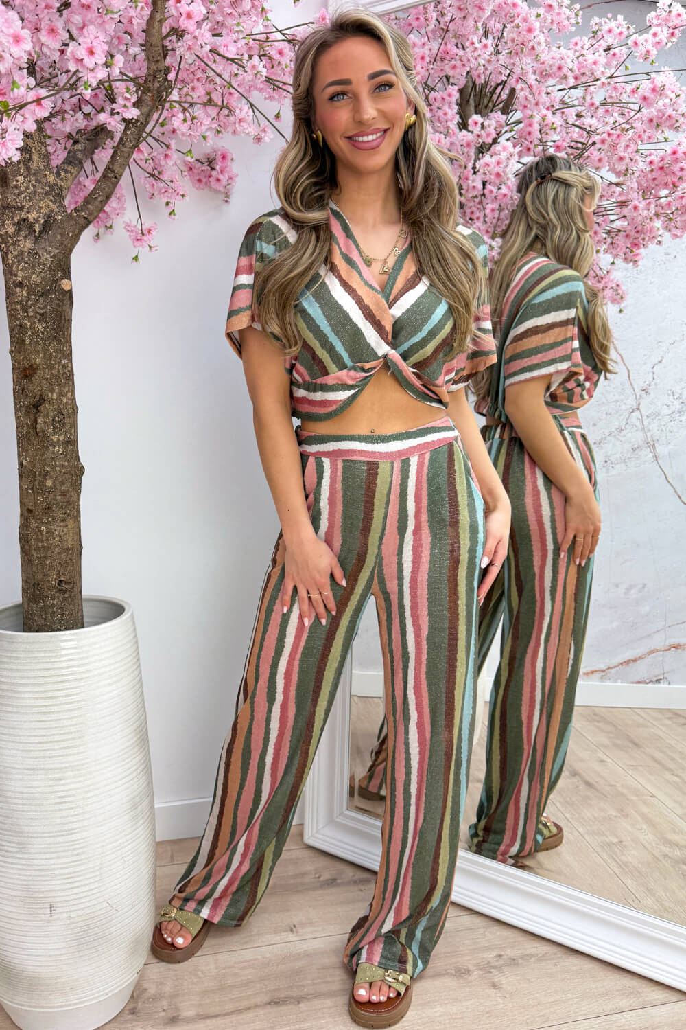 Coconut lurex co-ord - Army