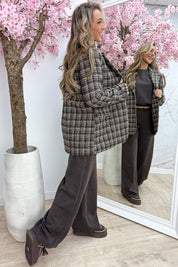 Oversized tweed blazer - Bruin