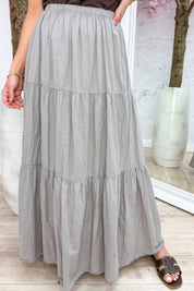 Cotton maxi skirt - Taupe