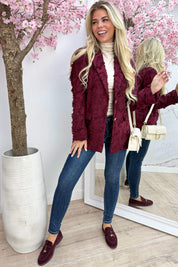 Chic franje blazer - Bordeaux