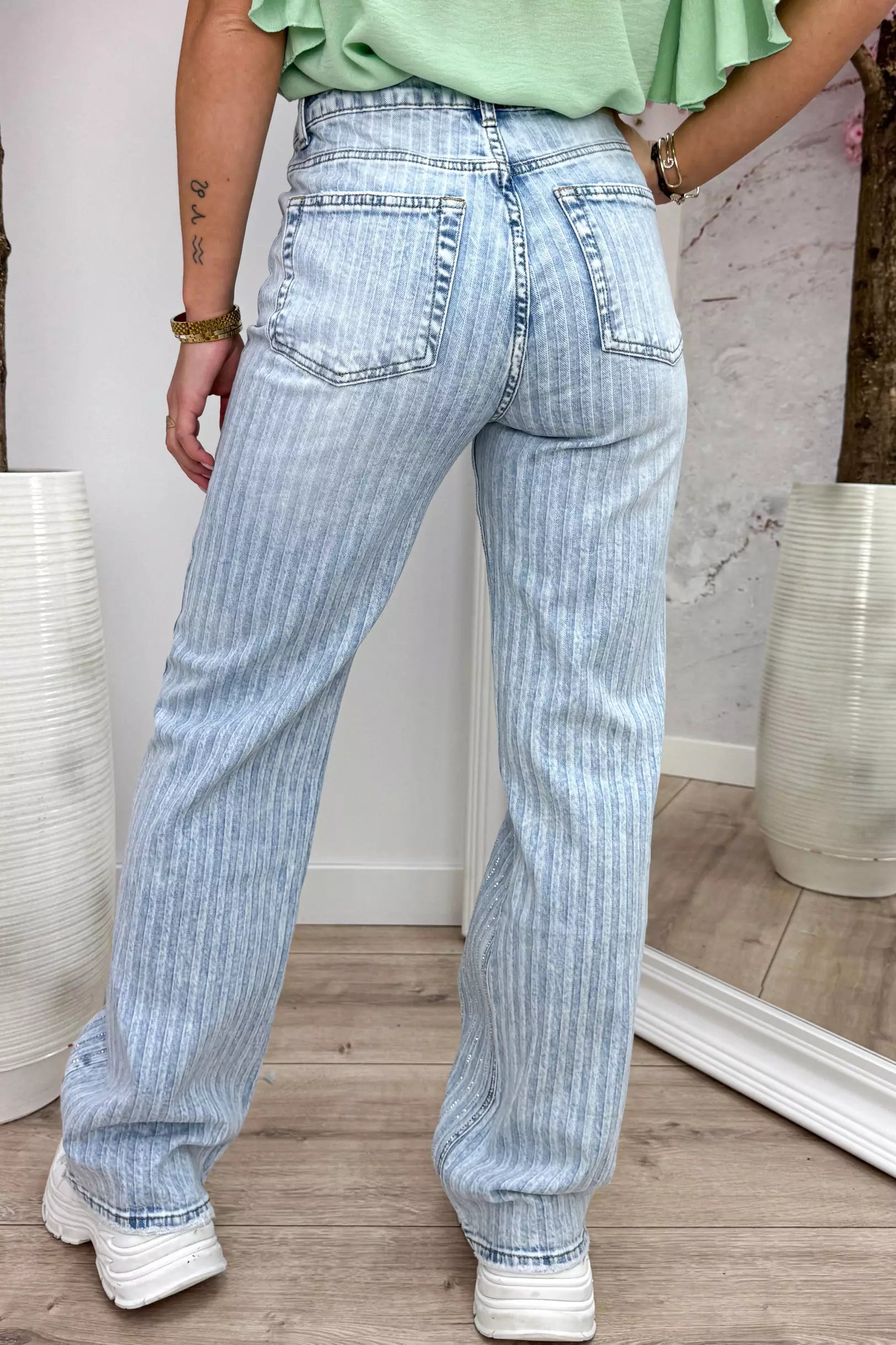 Straight leg diamonds jeans W3716 - Jeans blue
