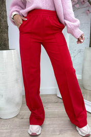 Made for you basic comfy pants - Rood
