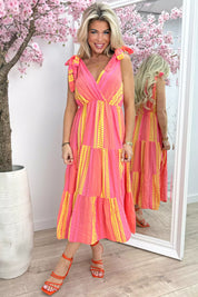 Es vedra cotton tie dress - Oranje