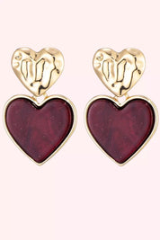 Tiny twinkle heart oorbel - Bordeaux