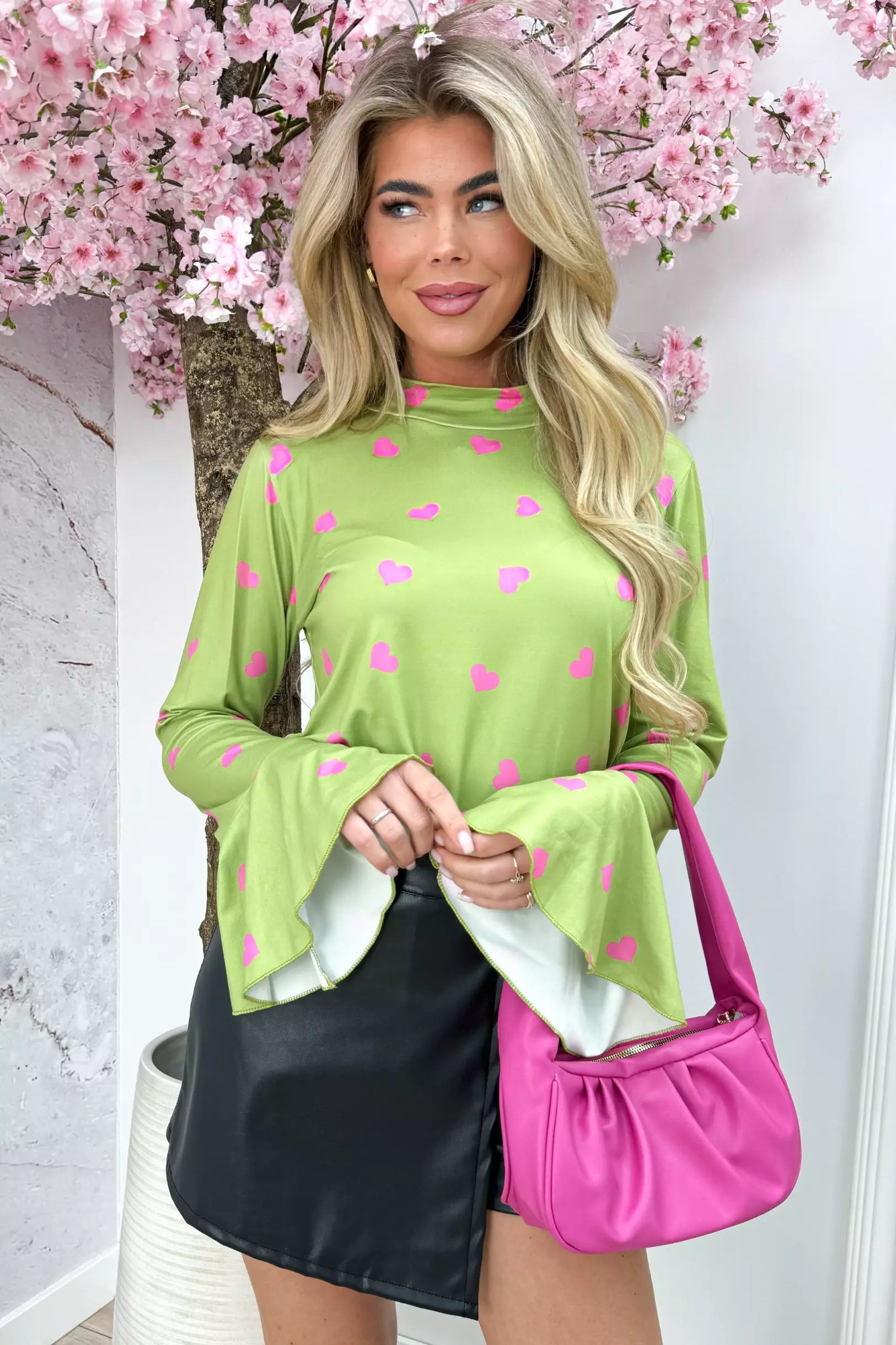 Soft hearts flairy topje - Groen