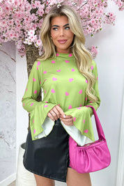 Soft hearts flairy topje - Groen