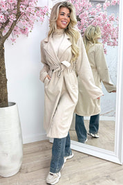 Long suede trenchcoat - Beige
