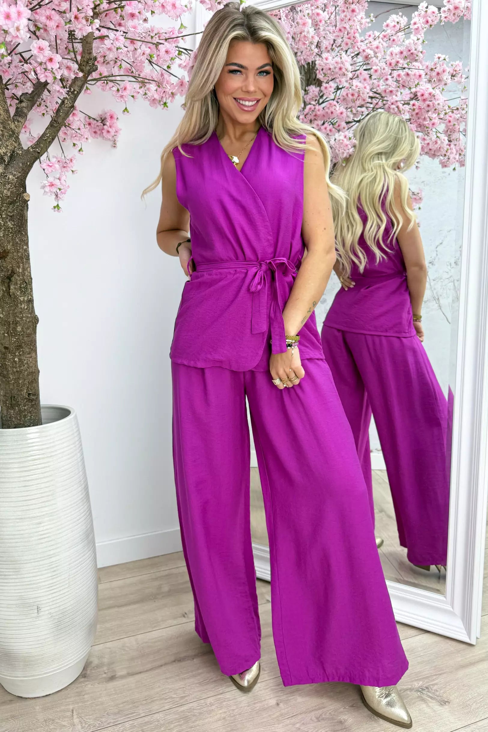 Tie it around co-ord - Berry purple