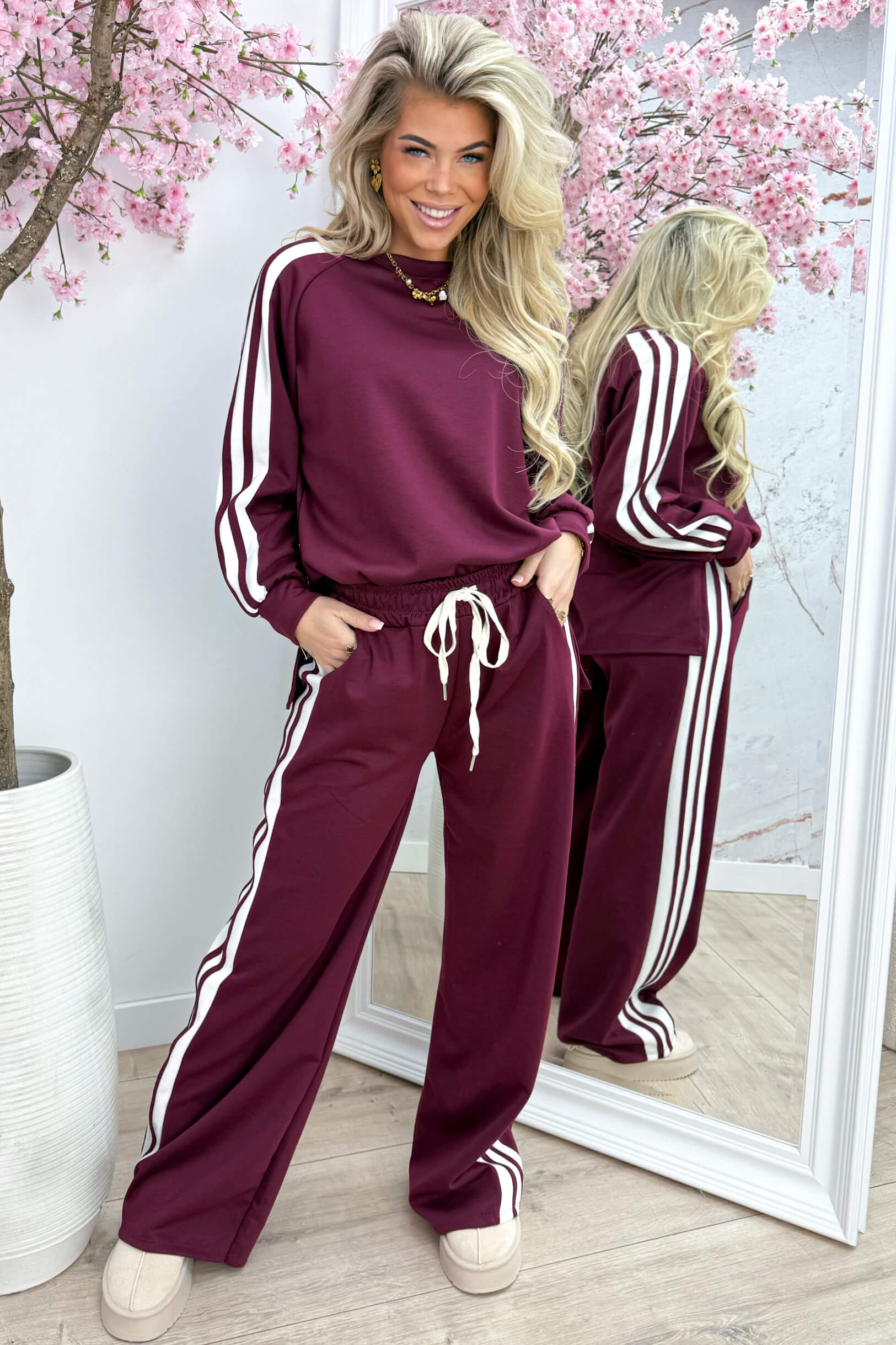 Striped comfy co-ord - Bordeaux