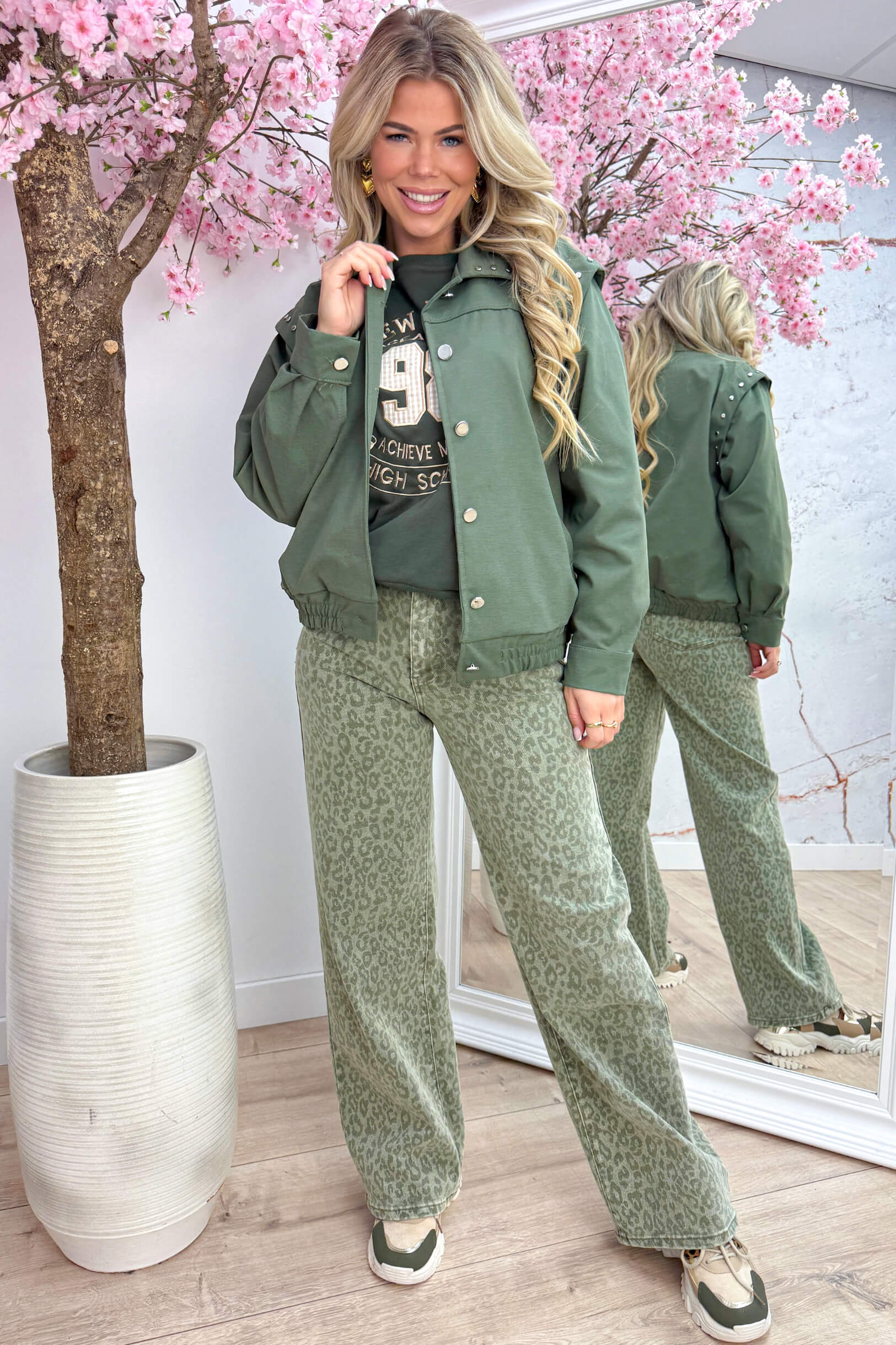 Cool vibes studded jacket - Army