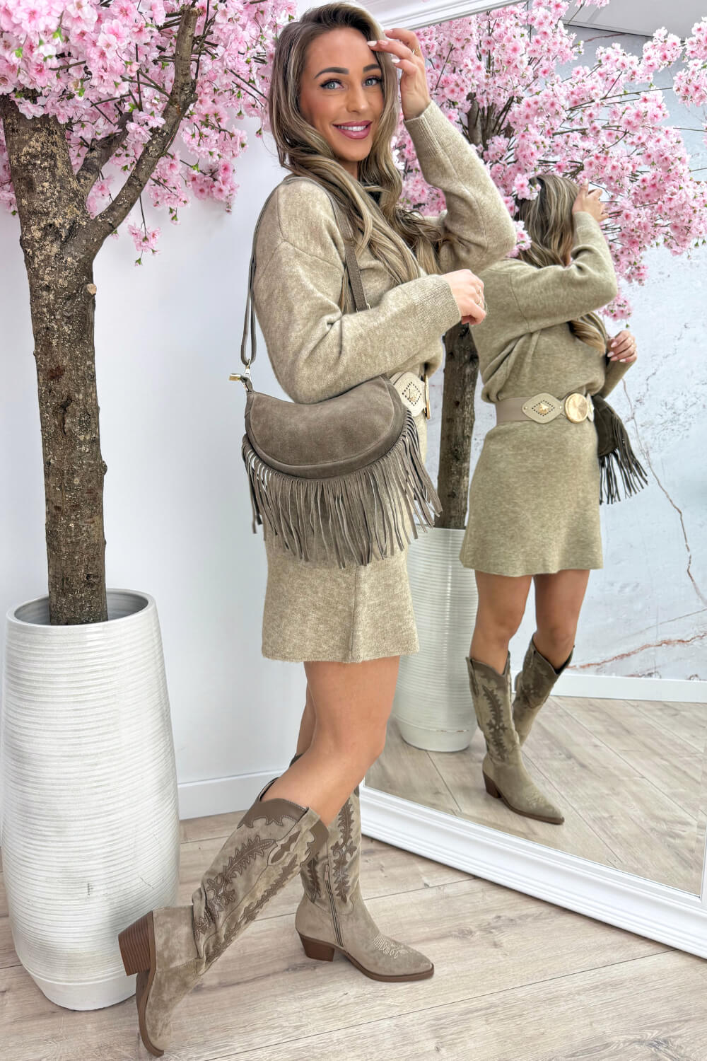 Better together knitted co-ord - Taupe