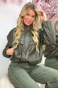 A leather look kind of day bomber - Army