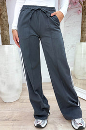 Comfy stripes pants - Dk. grijs