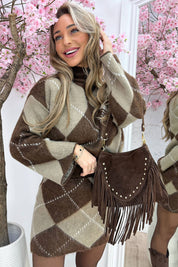 Cozy season checkered co-ord - Dk. taupe