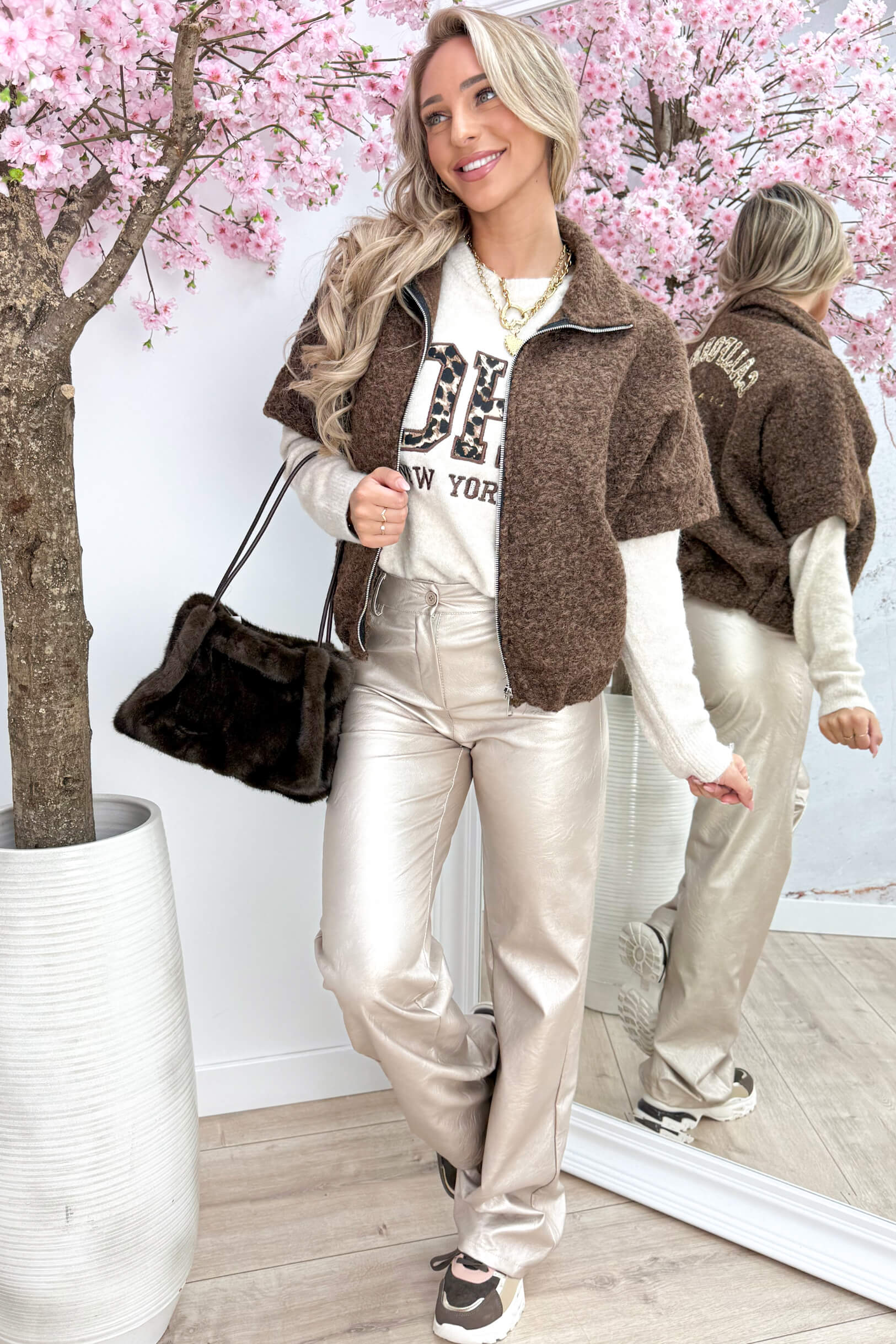 California paillet gilet - Bruin