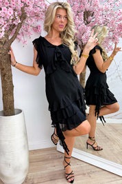 Ruffle charm dress - Zwart
