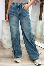 Bows wide leg jeans - Jeans blue