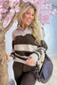 Falling for stripes zipper trui - Taupe