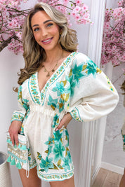 Floral romance elastic jumper - Mint