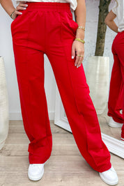 Pantaloni comodi di base per te - rosso