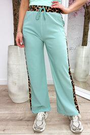 Leopard stripe comfy pants - Mint