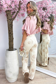 Rio ruffle topje - Oud roze