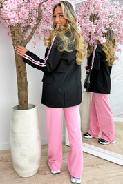 Stripe power blazer - Zwart