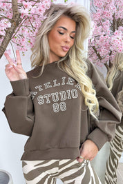 Atelier studio cropped sweater - Dk. taupe