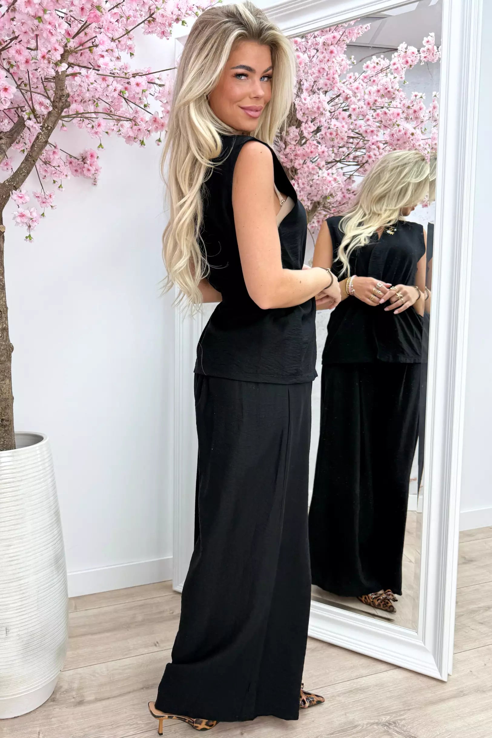 Tie it around co-ord - Zwart