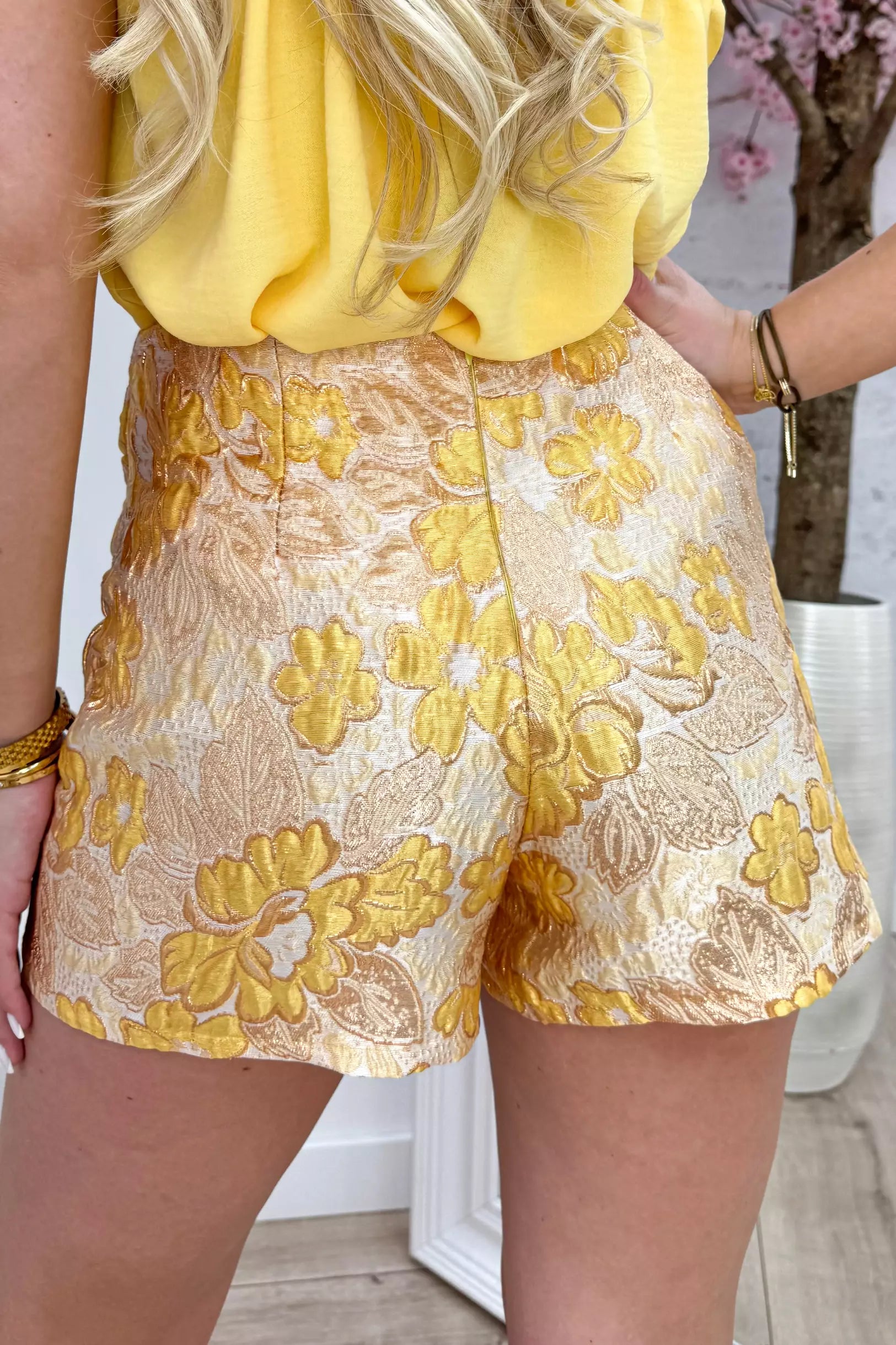 Flower skort - Geel
