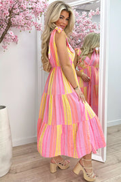 Es vedra cotton tie dress - Lollypop roze