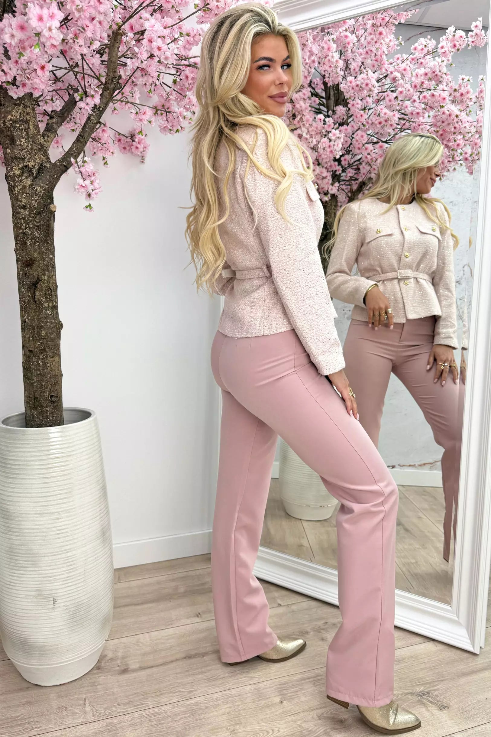 Happy tweed lurex jacket - Oud roze