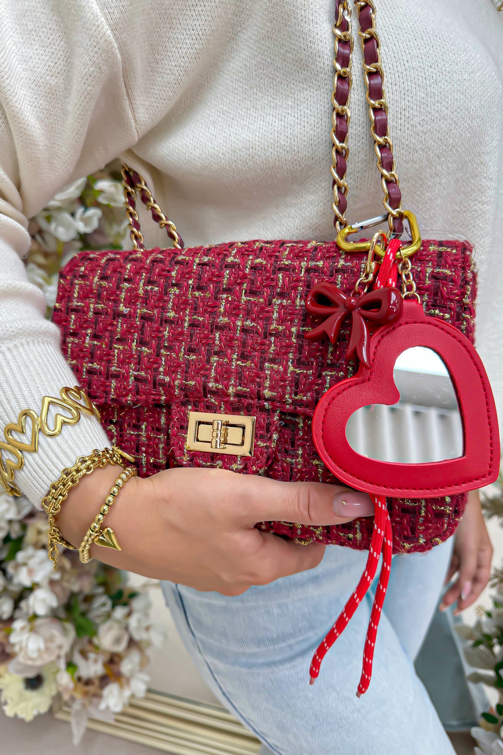 Bel fascino della borsa per prua - rosso
