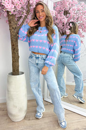 Made with love balloon trui - Sky blue