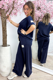 Perfect embleem comfy co-ord long - Navy