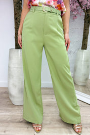 Belted pantalon (Incl. riem) - Olijf