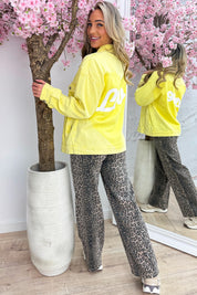 Love denim jacket - Geel