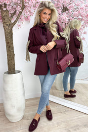 Inspired bow blazer - Bordeaux