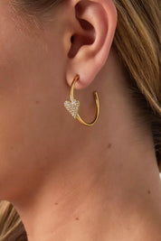 Charming heart oorbel - Goud