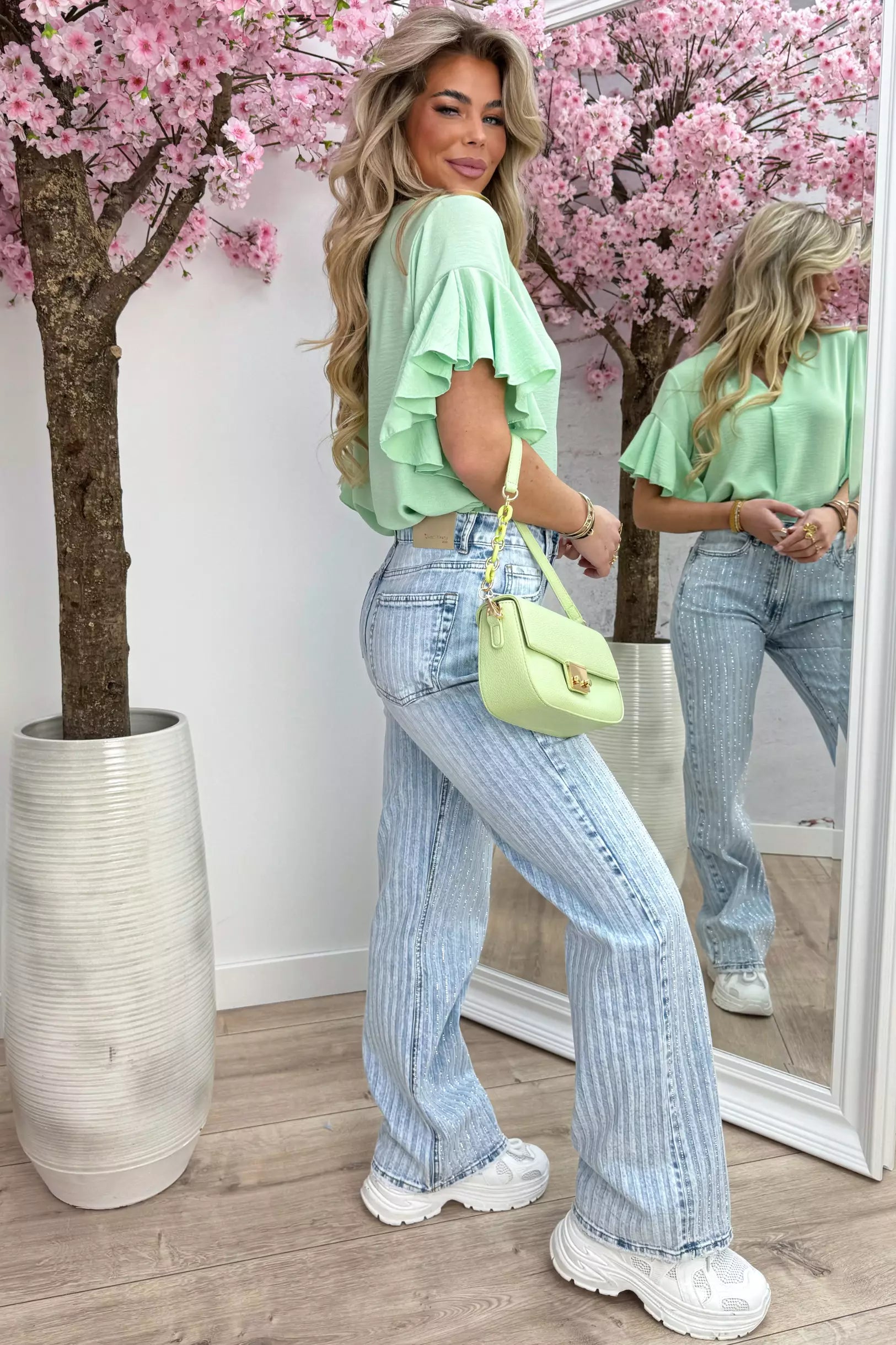 Straight leg diamonds jeans W3716 - Jeans blue