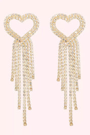Waterfall hearts oorbel - Goud