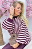 Stripes and snuggles trui - Bordeaux