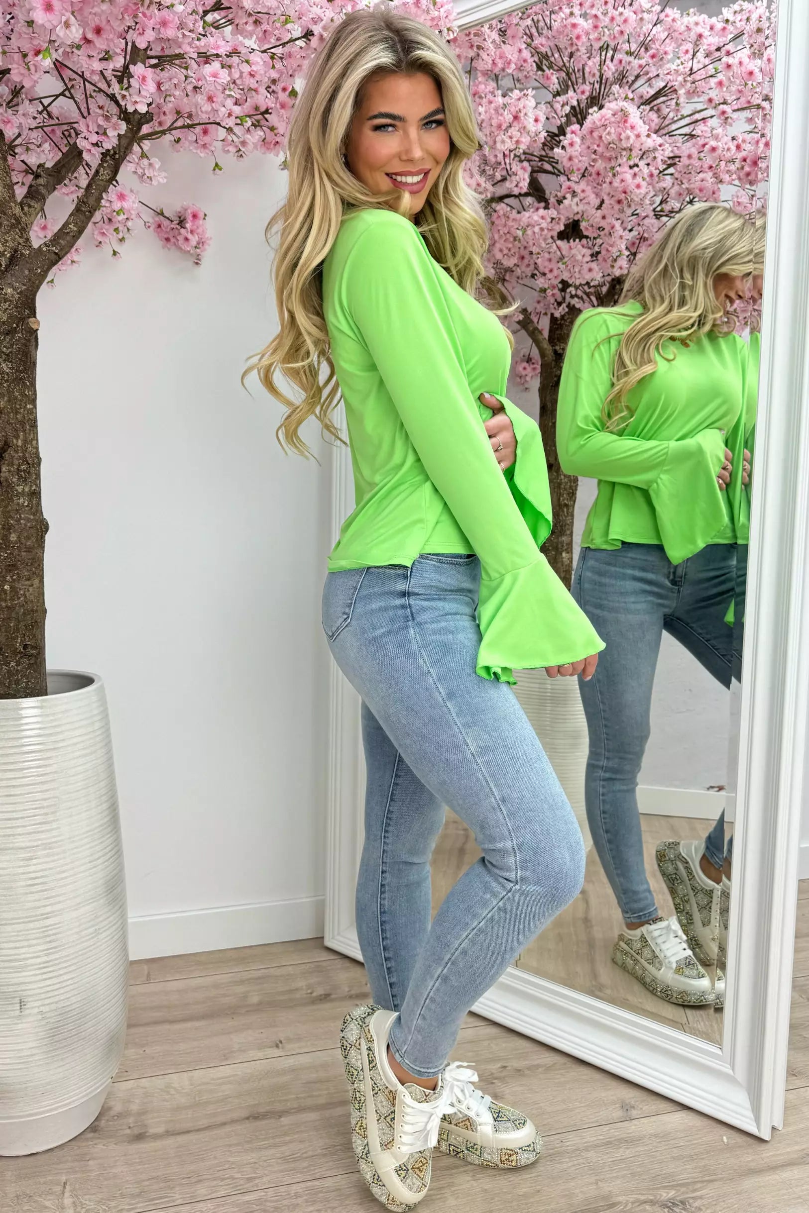 Soft flairy topje - Lime