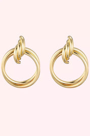 Double hoops oorbel - Goud
