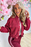 Suede look bomber - Bordeaux