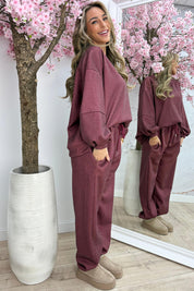 Keep me warm comfy co-ord - Bordeaux