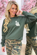 Pull LA aspect cuir tressé - Army